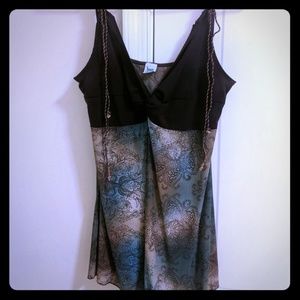Teenie weenie tank cami blue brown sz med